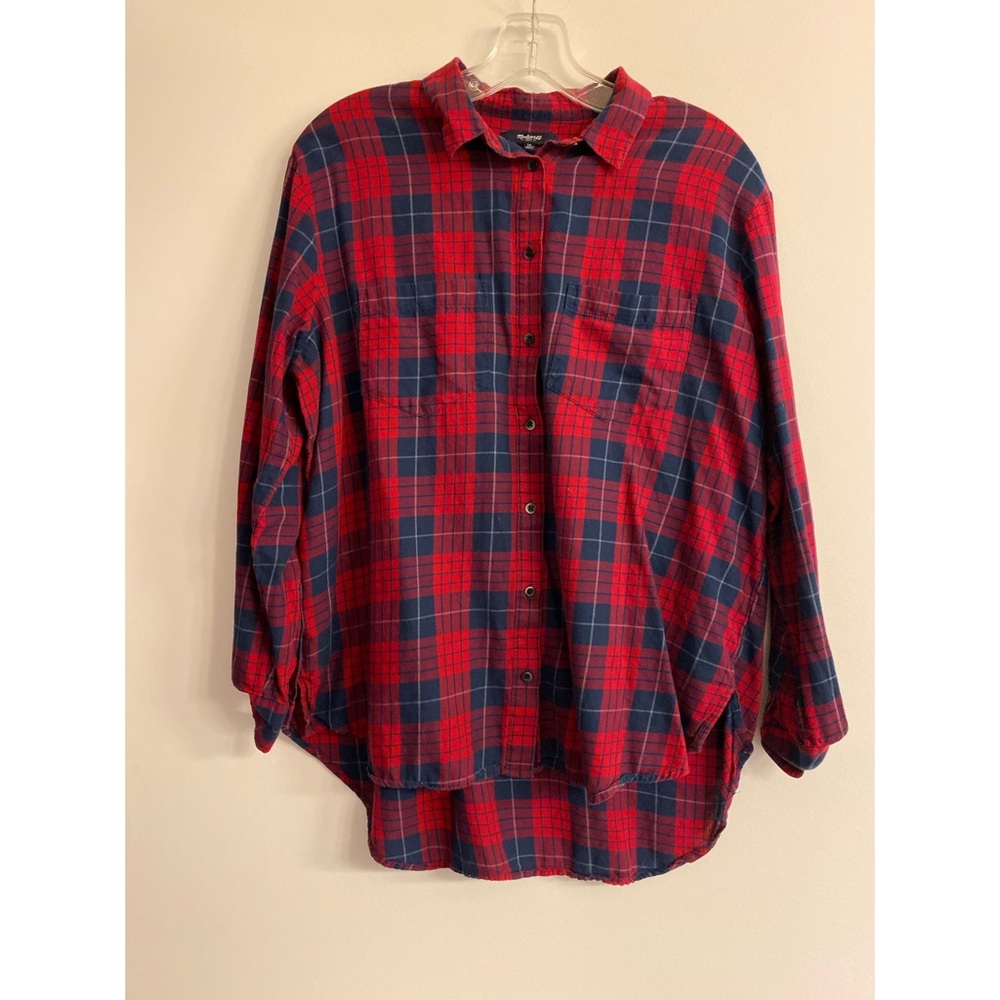 Madewell women’s plaid button down shirt